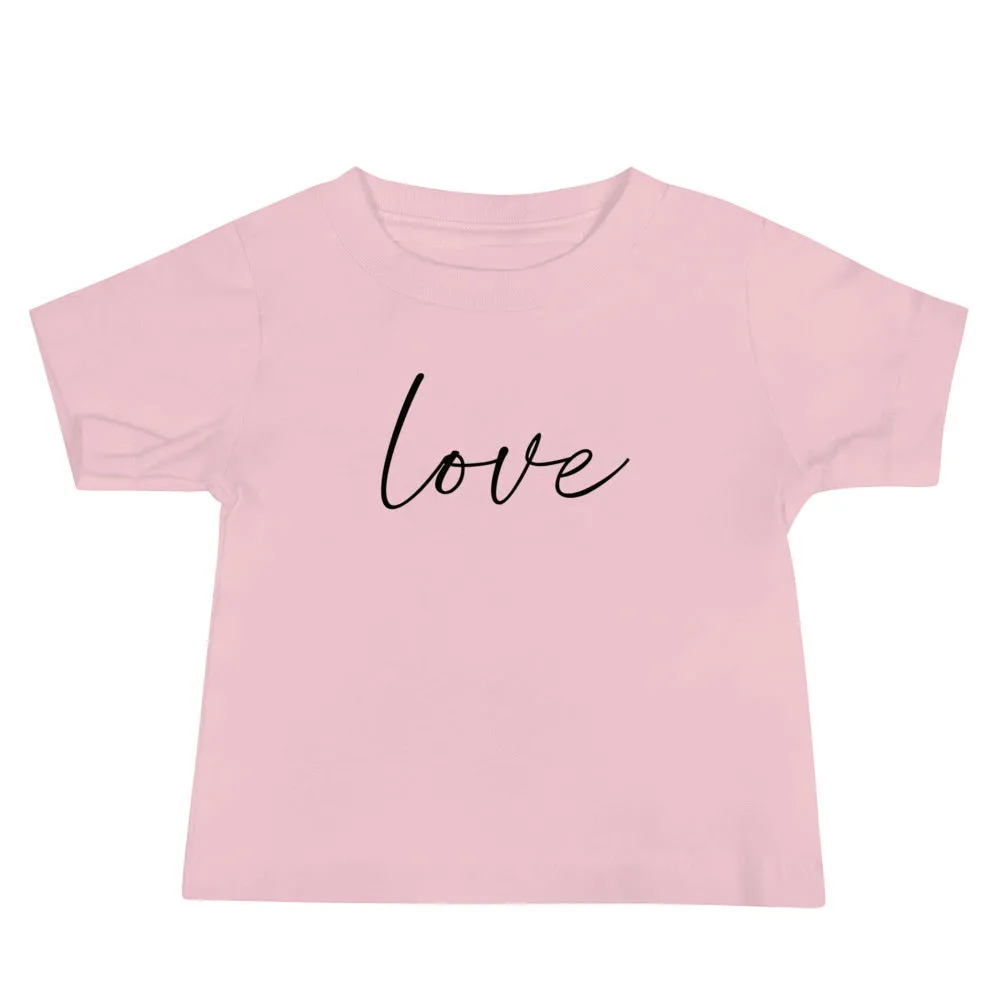 Maglietta in jersey a maniche corte per neonato con scritta Love