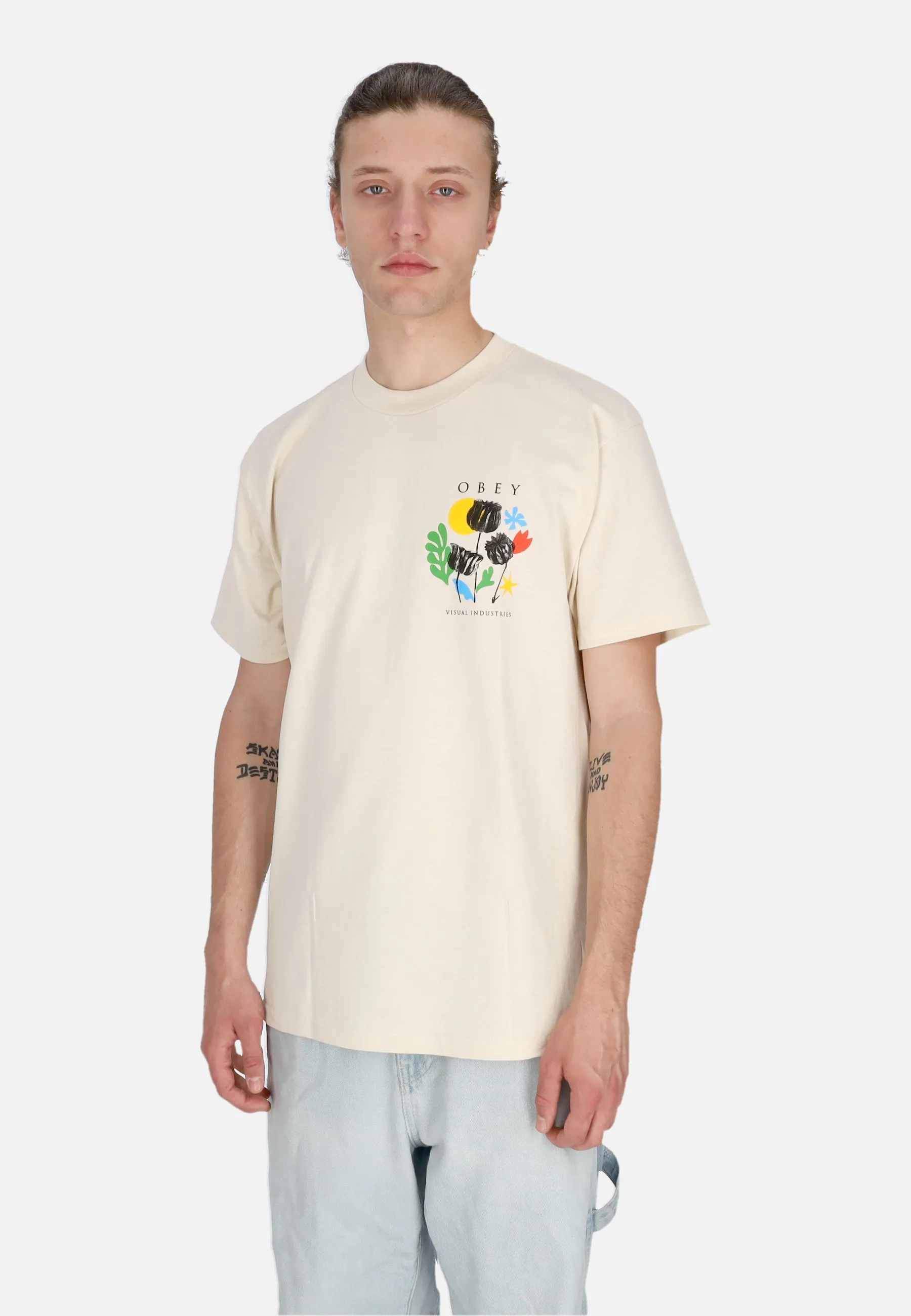 Maglietta Uomo Flowers Papers Scissors Classic Tee Cream