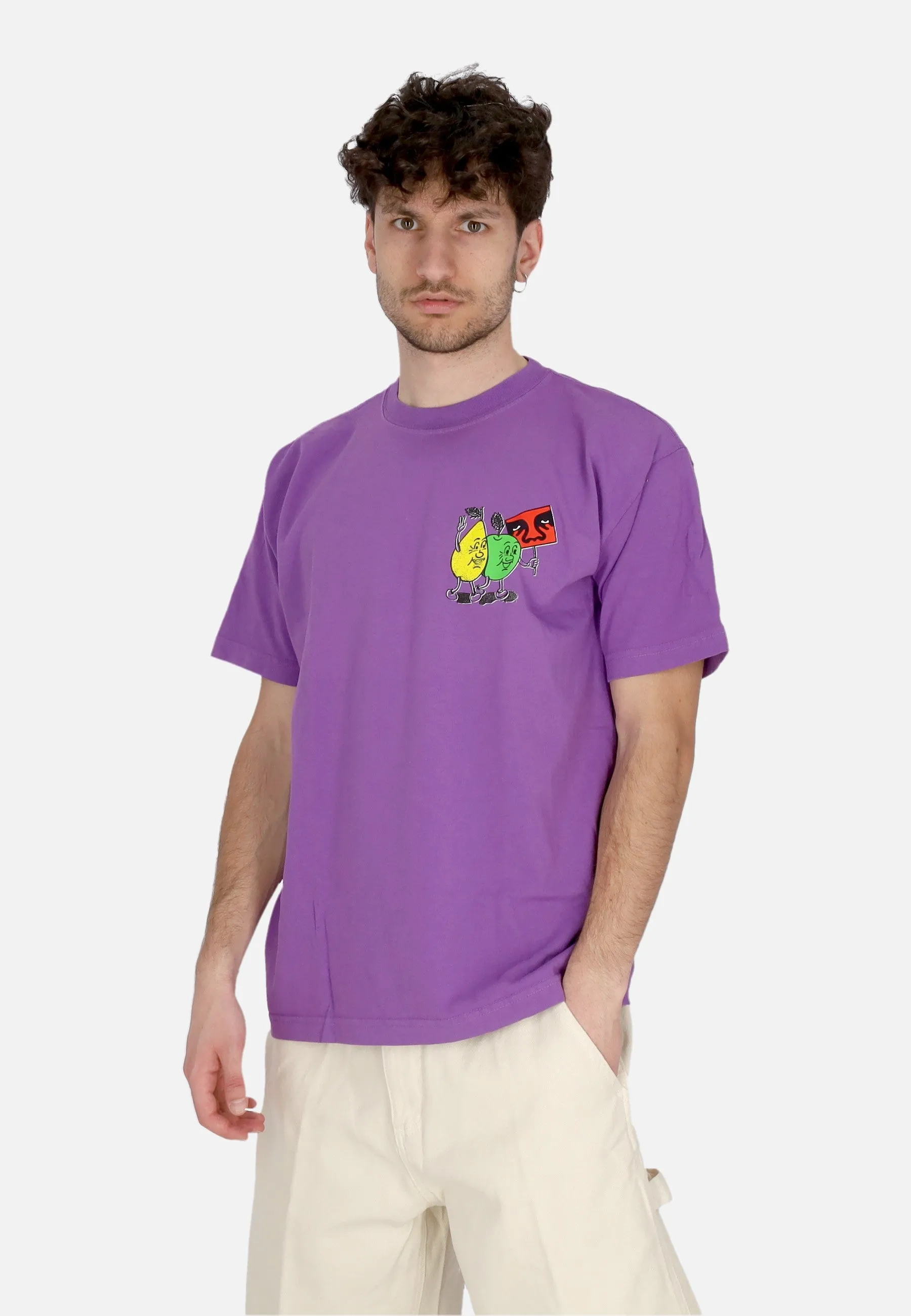 Maglietta Uomo Peaceful Protest Heavy Weight Classic Tee Dewberry