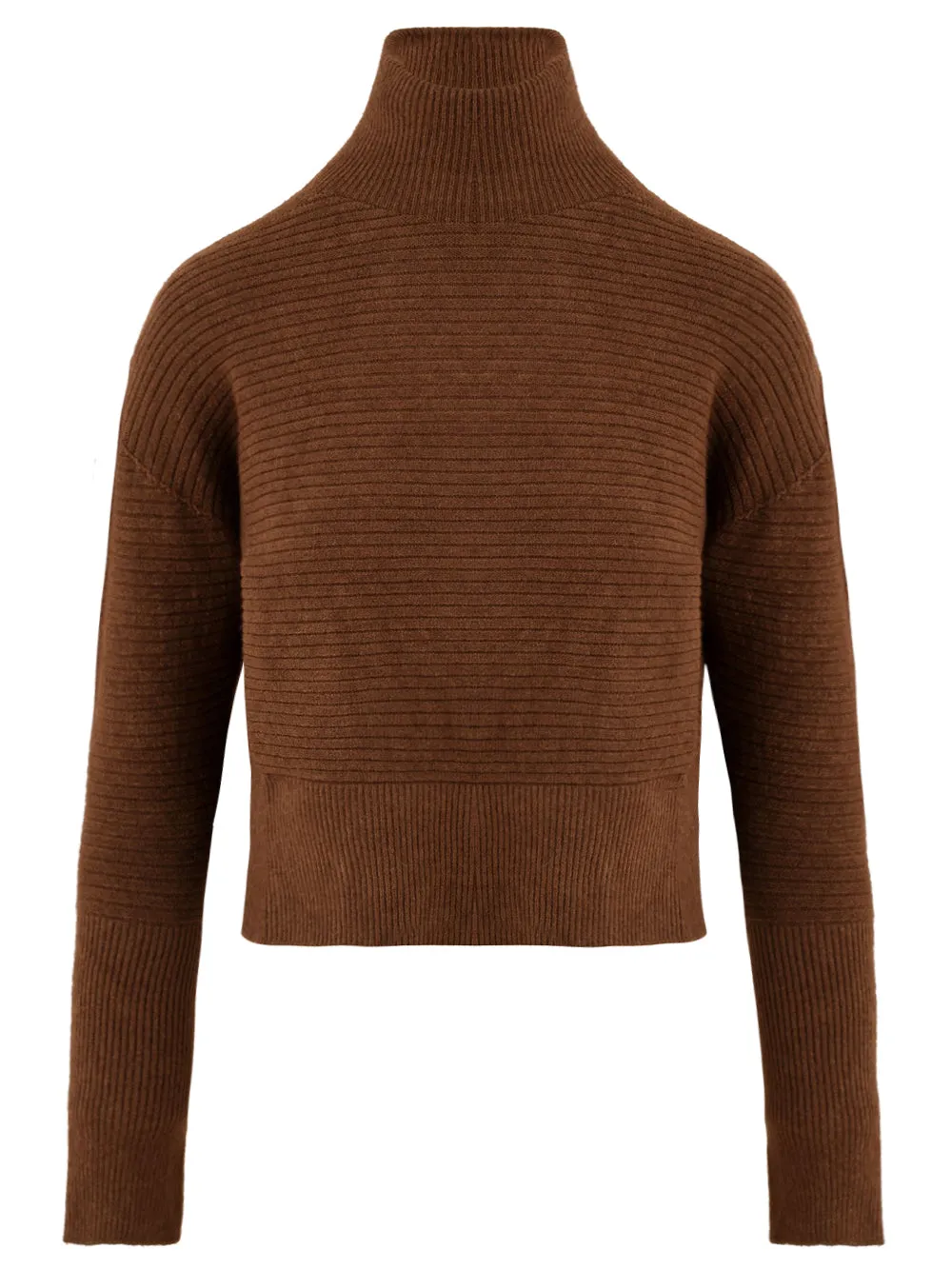 Maglione Donna marrone a collo alto