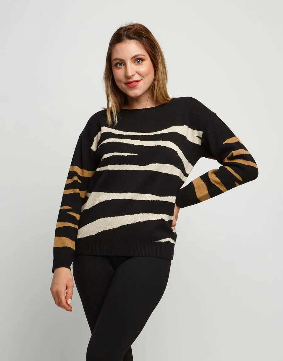 Maglione jacquard animalier