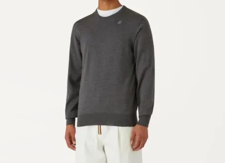 Maglione K-way Sebastien K6113BW Lana Merino 48M Grigio Scuro