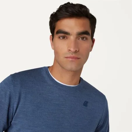 Maglione K-way Sebastien K6113BW Lana Merino XHC Azzurro