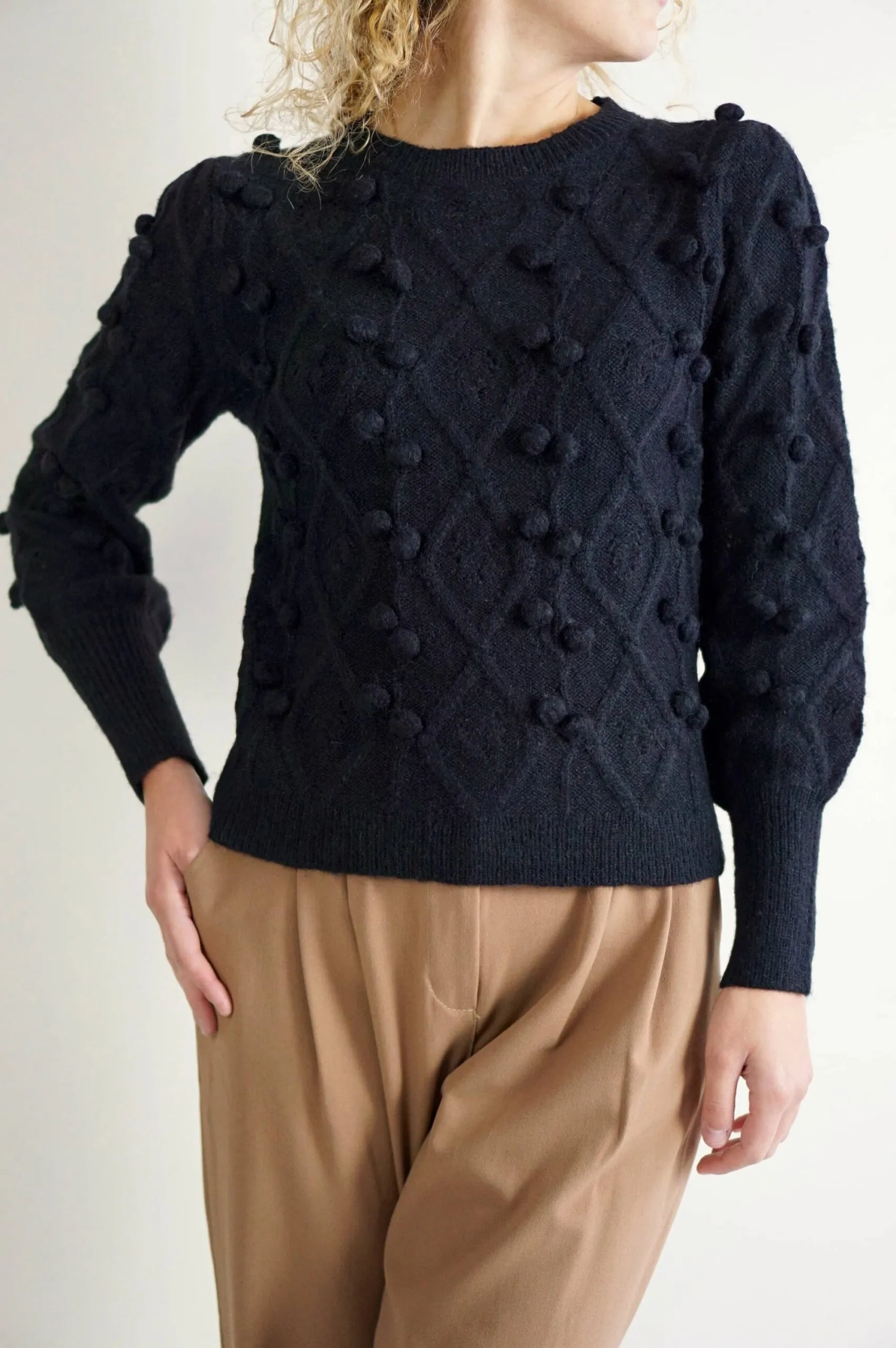 Maglione nero popcorn