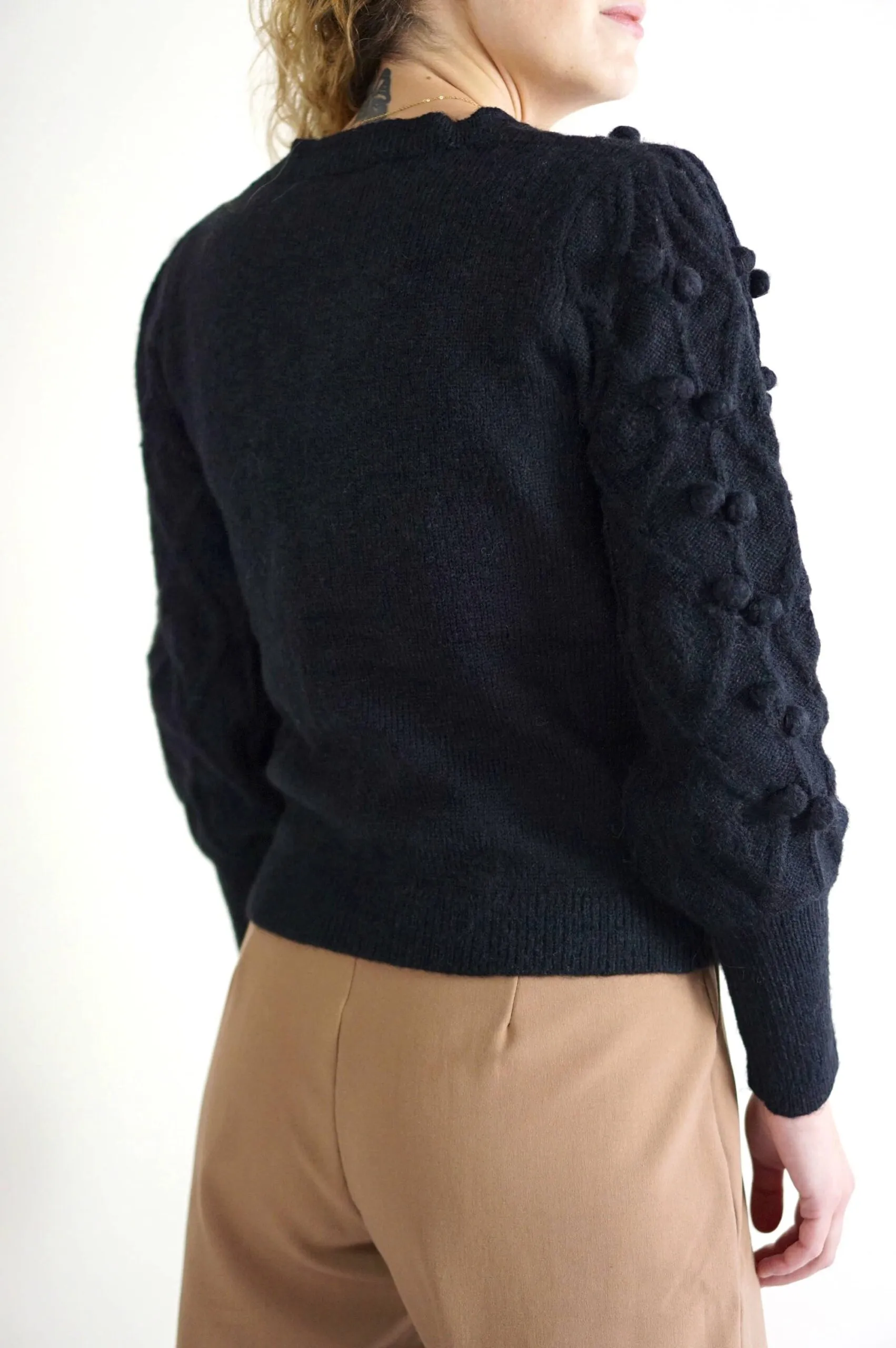 Maglione nero popcorn