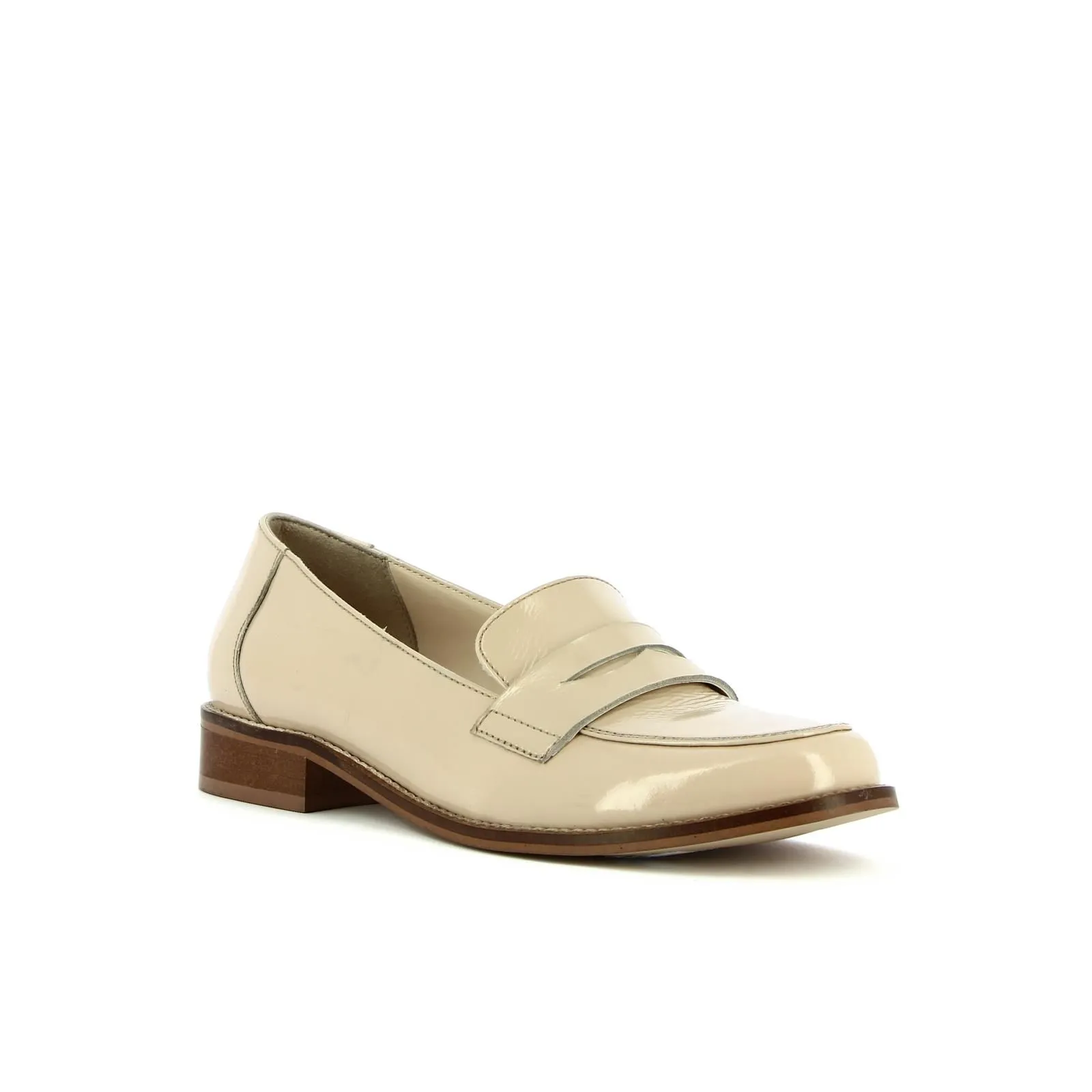 Mocassini beige in pelle