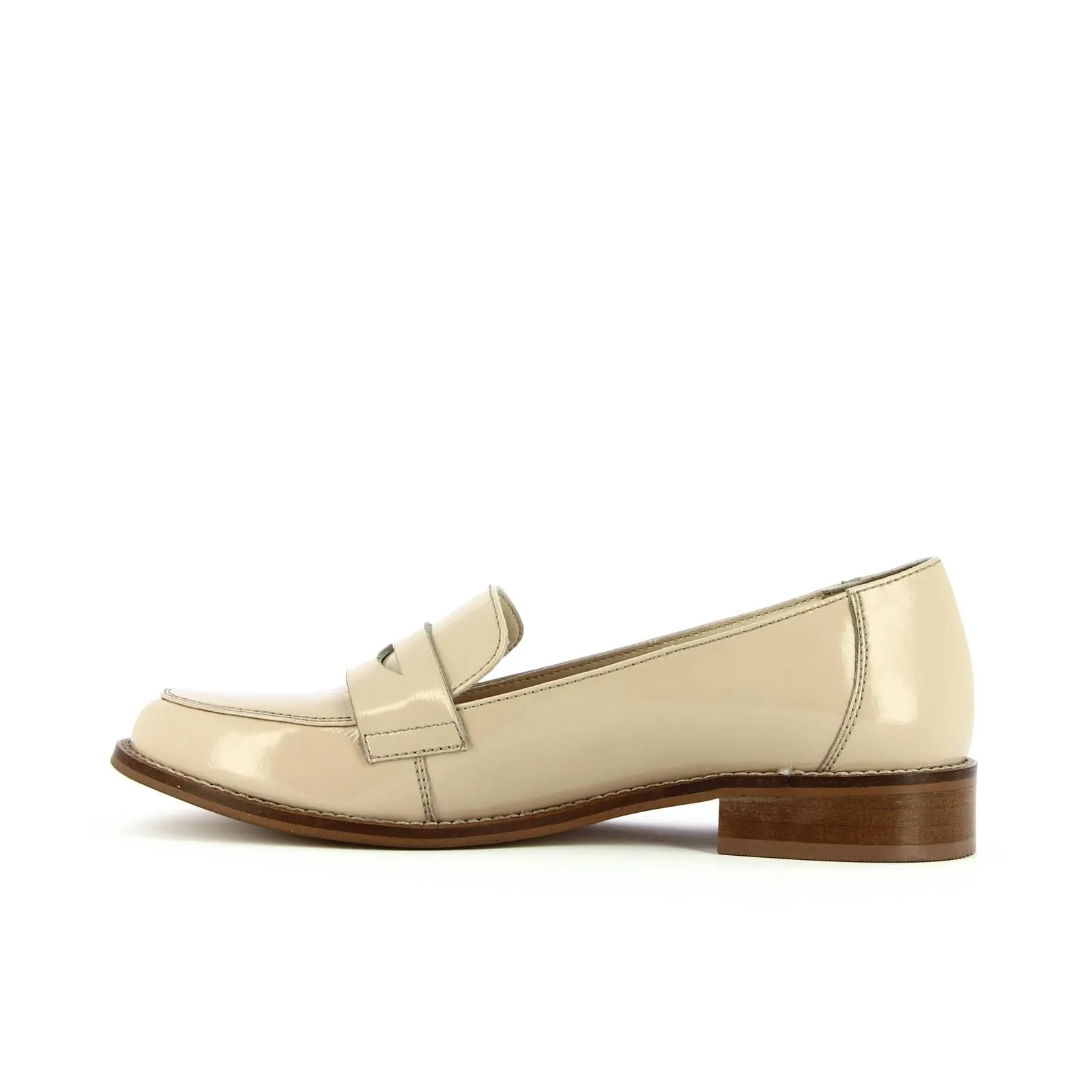 Mocassini beige in pelle