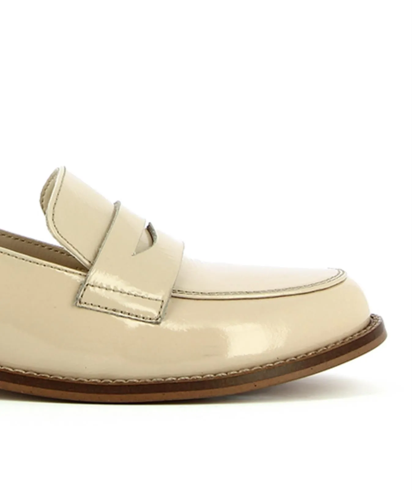 Mocassini beige in pelle