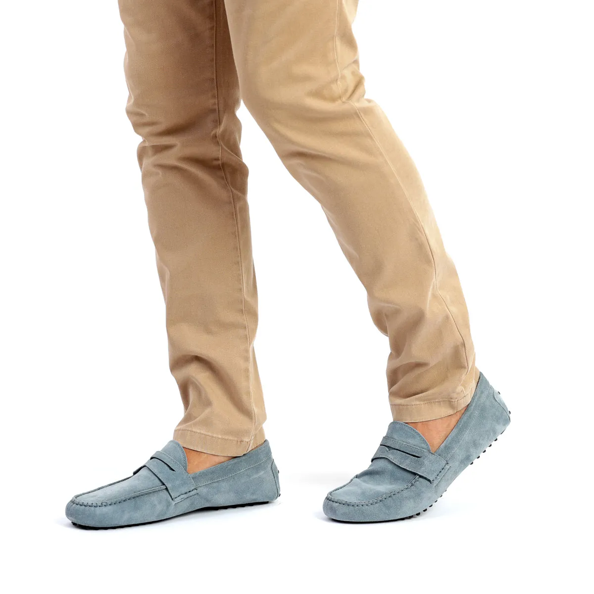 Mocassino U in Pelle Scamosciata Grigio