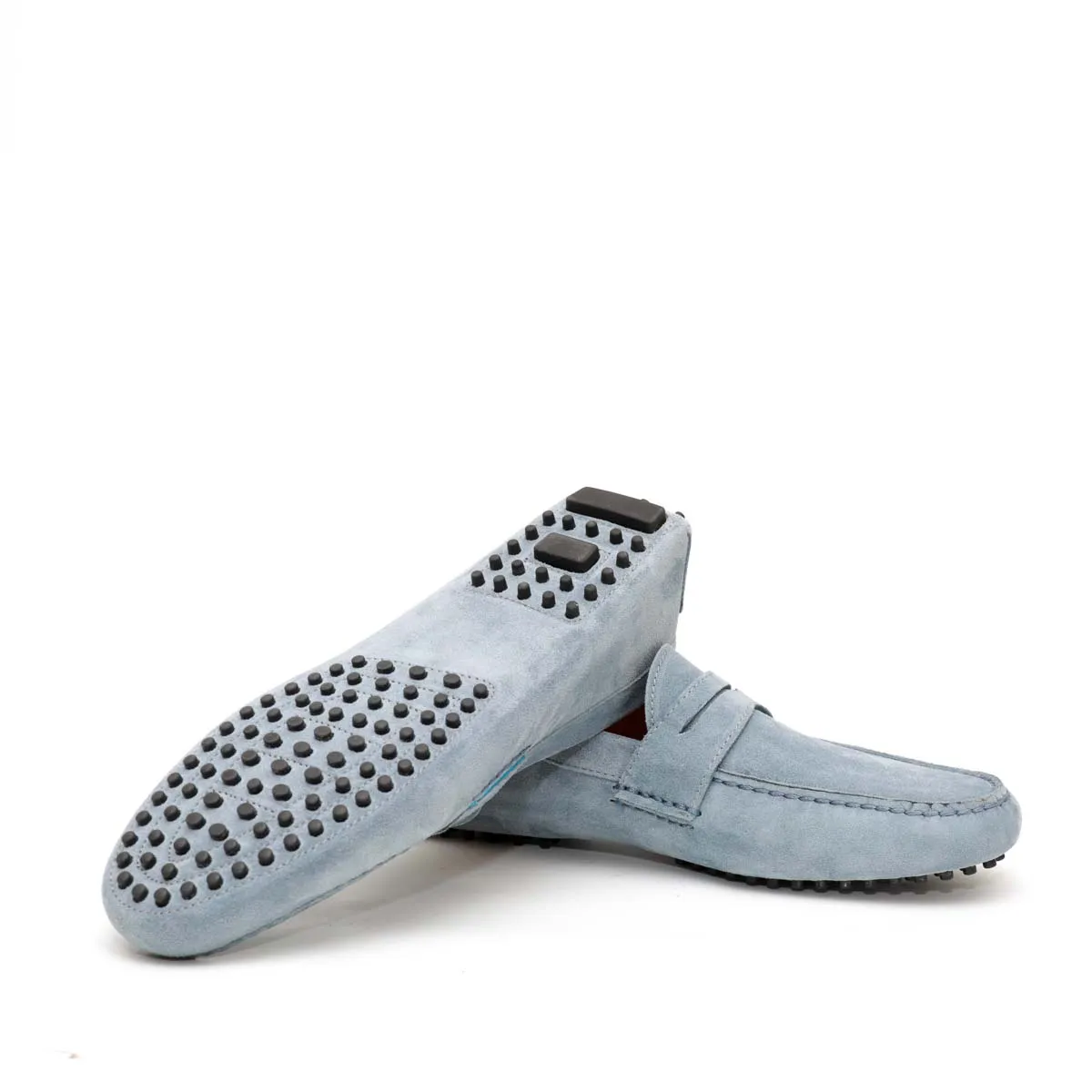 Mocassino U in Pelle Scamosciata Grigio