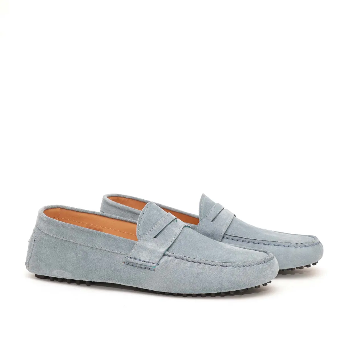 Mocassino U in Pelle Scamosciata Grigio