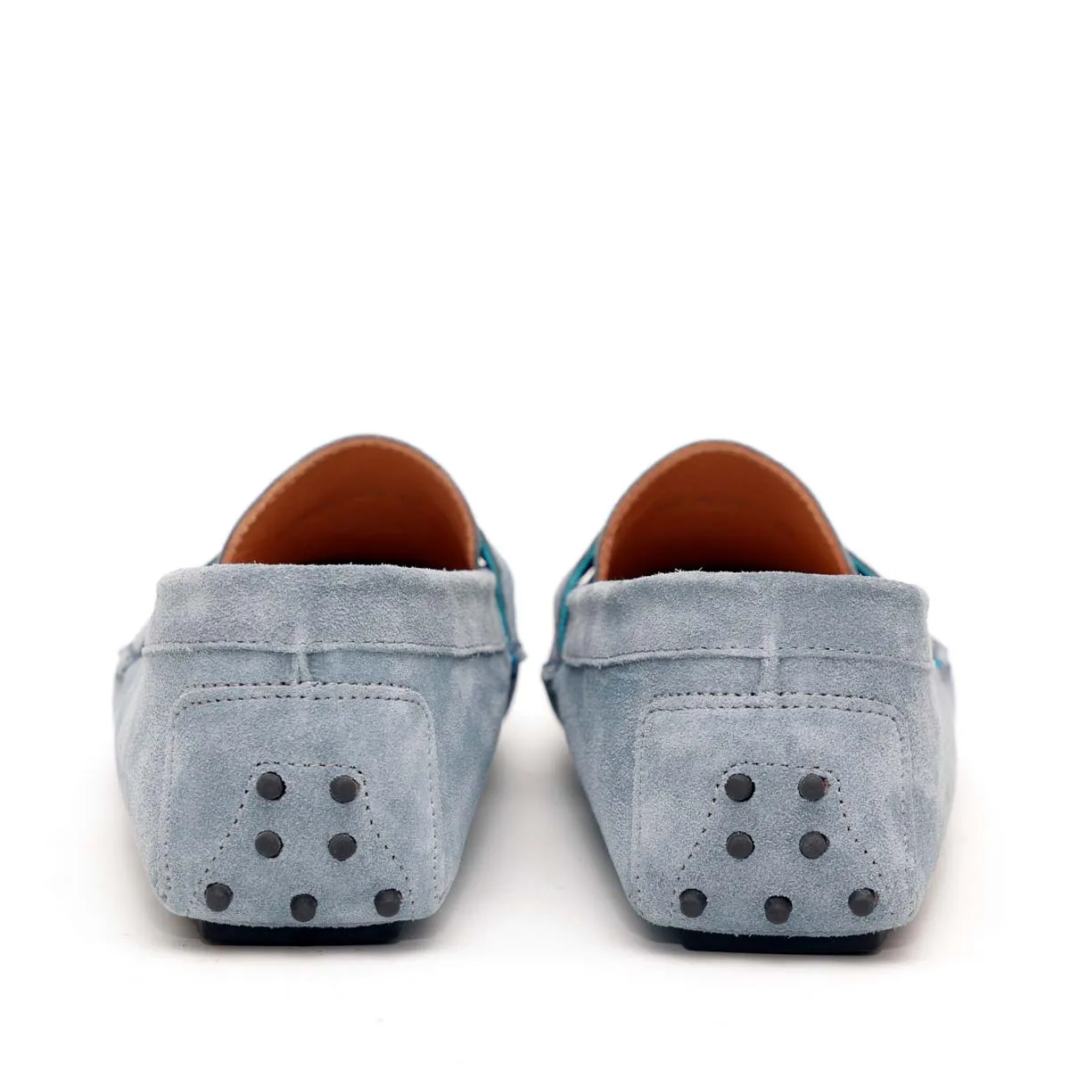 Mocassino U in Pelle Scamosciata Grigio