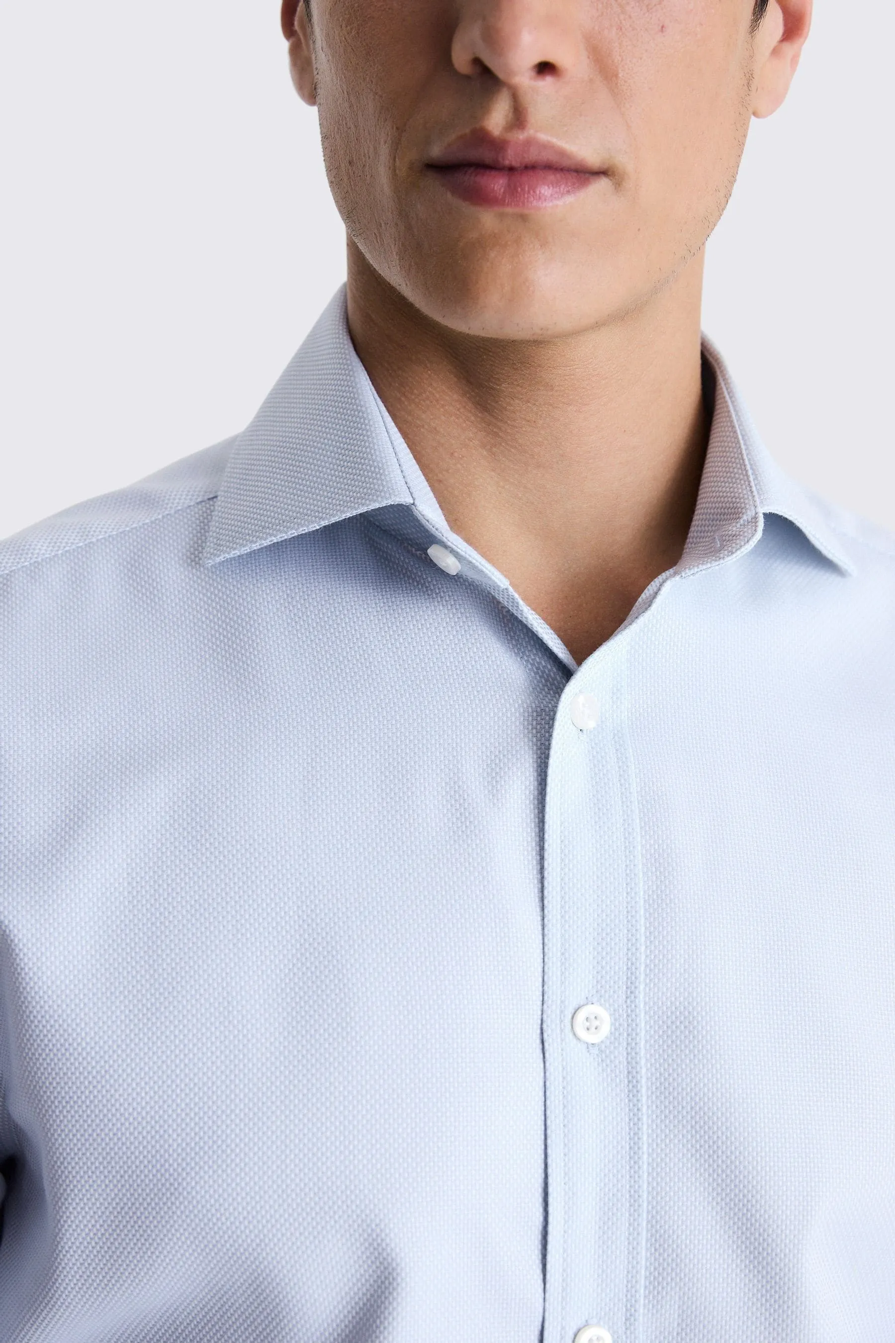 MOSS Camicia Dobby con polsino singolo 100% cotone    