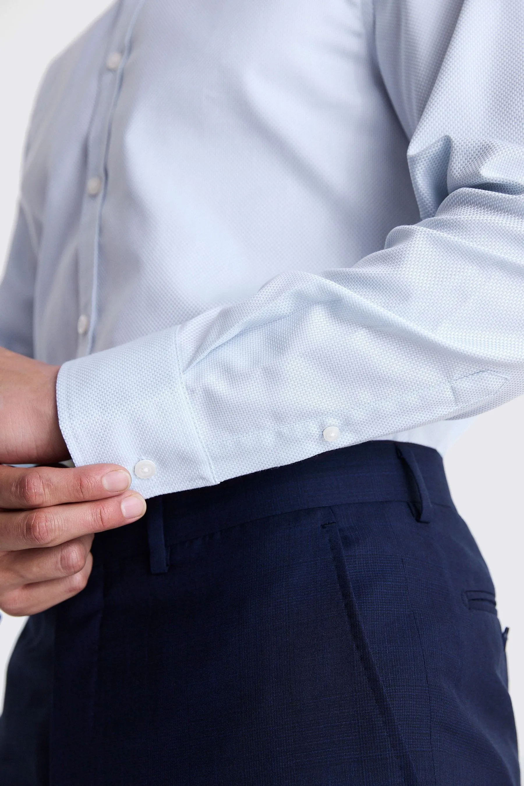 MOSS Camicia Dobby con polsino singolo 100% cotone    