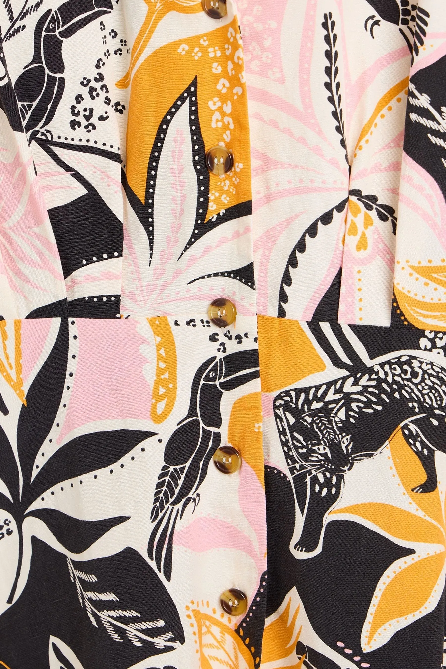 Oliver Bonas - Abito chemisier corto con Stampa tropicale