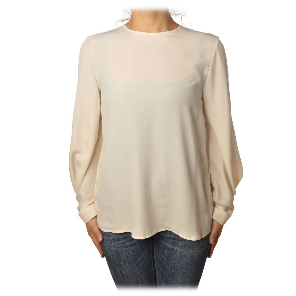 Ottod'Ame - Camicia a Manica Lunga Girocollo - Vaniglia - Camicia - Luxury Exclusive Collection