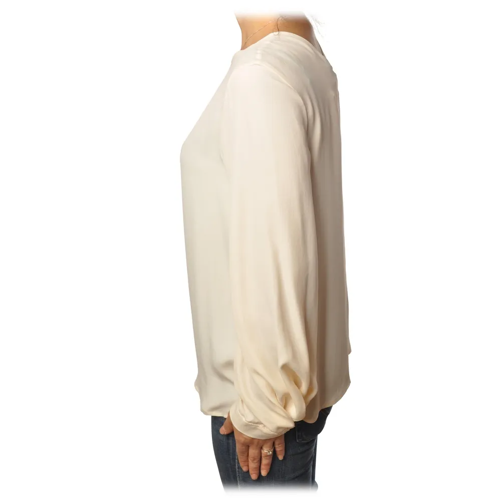 Ottod'Ame - Camicia a Manica Lunga Girocollo - Vaniglia - Camicia - Luxury Exclusive Collection