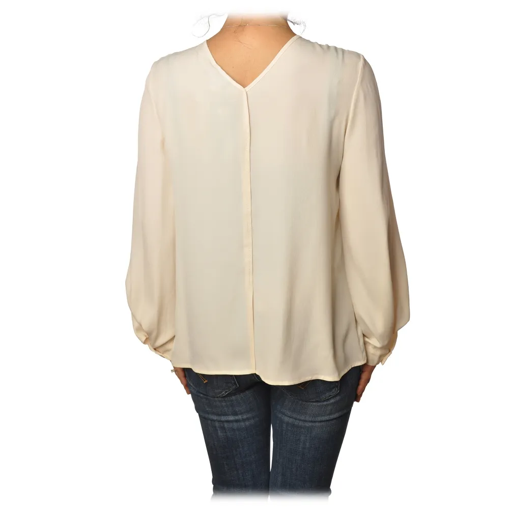 Ottod'Ame - Camicia a Manica Lunga Girocollo - Vaniglia - Camicia - Luxury Exclusive Collection
