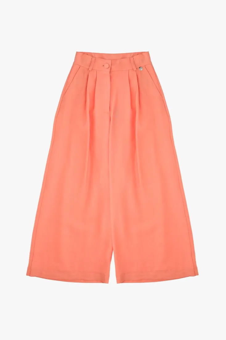 Pantaloni a palazzo bambina monocolour con pinces