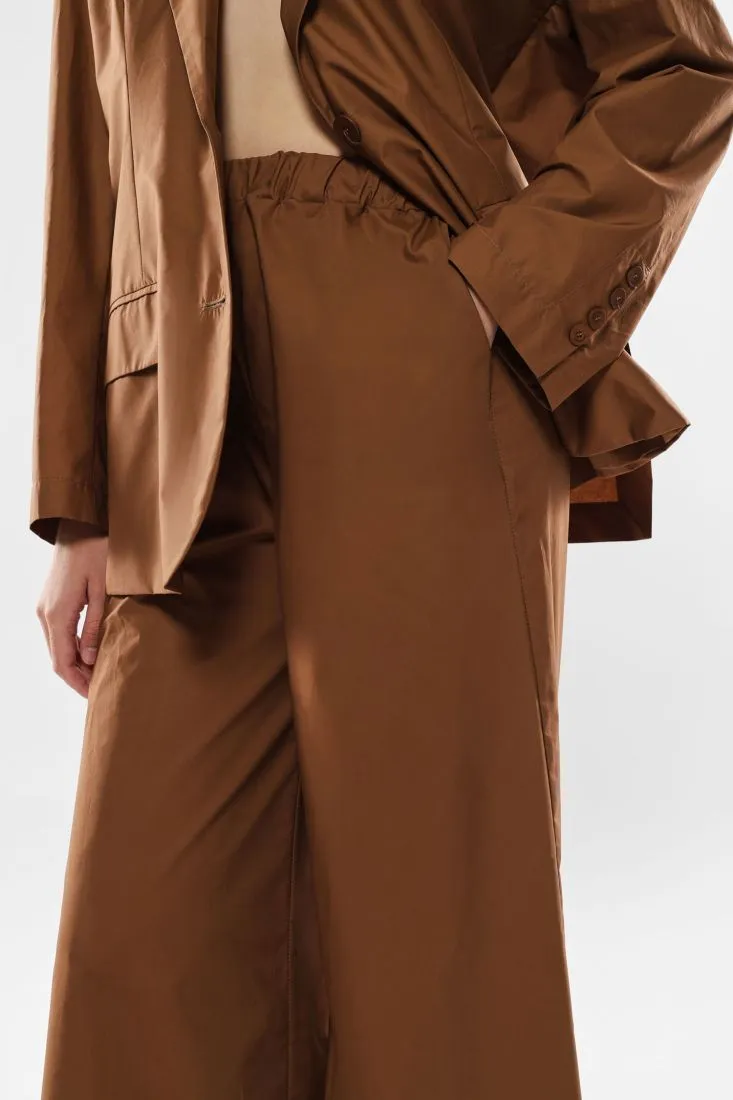 Pantaloni a palazzo in puro cotone con tasche verticali