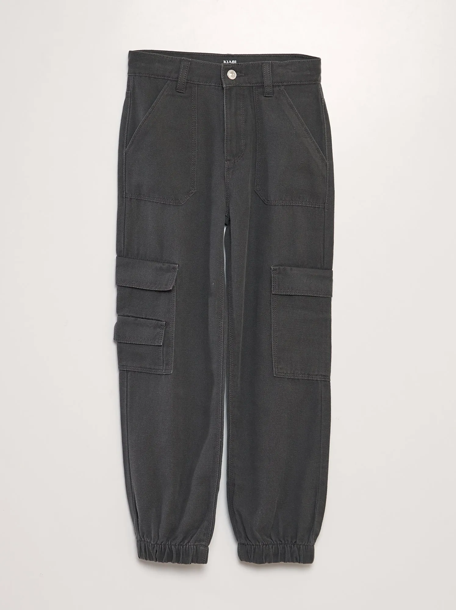 Pantaloni dritti con tasche sui lati - NERO