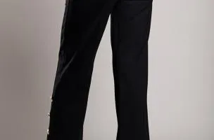 Pantaloni eleganti con bottoni, neri