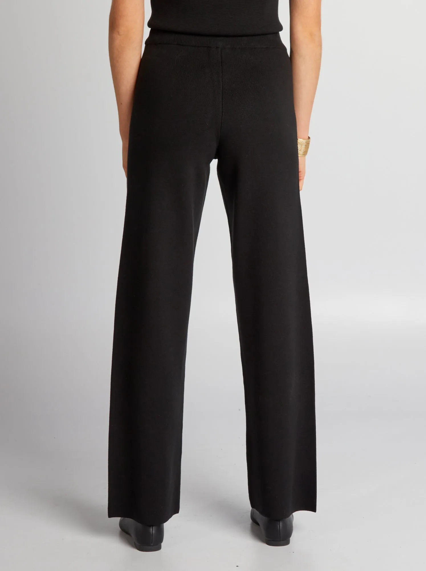 Pantaloni in maglia ottoman - nero