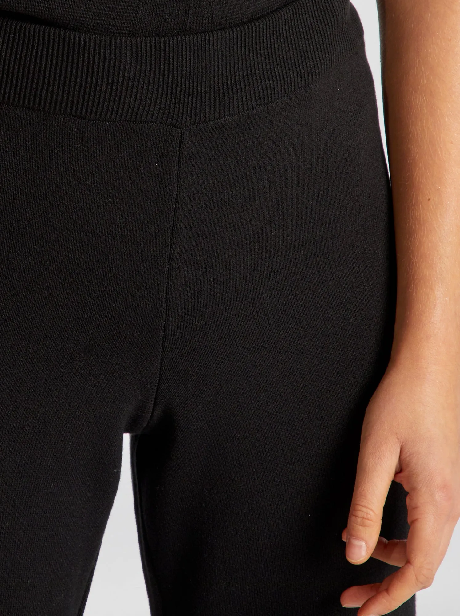 Pantaloni in maglia ottoman - nero