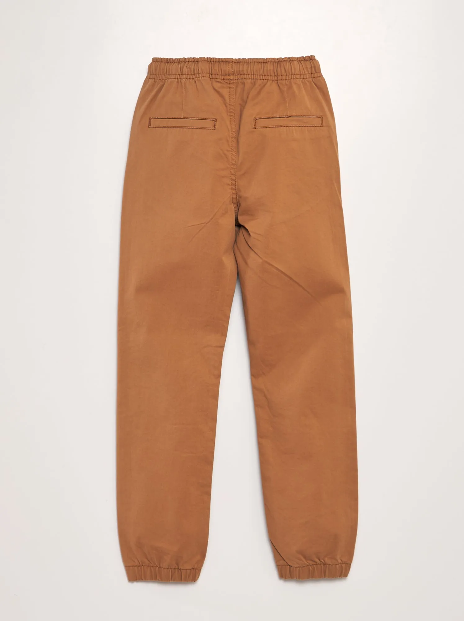 Pantaloni jogger con vita elasticizzata - MARRONE