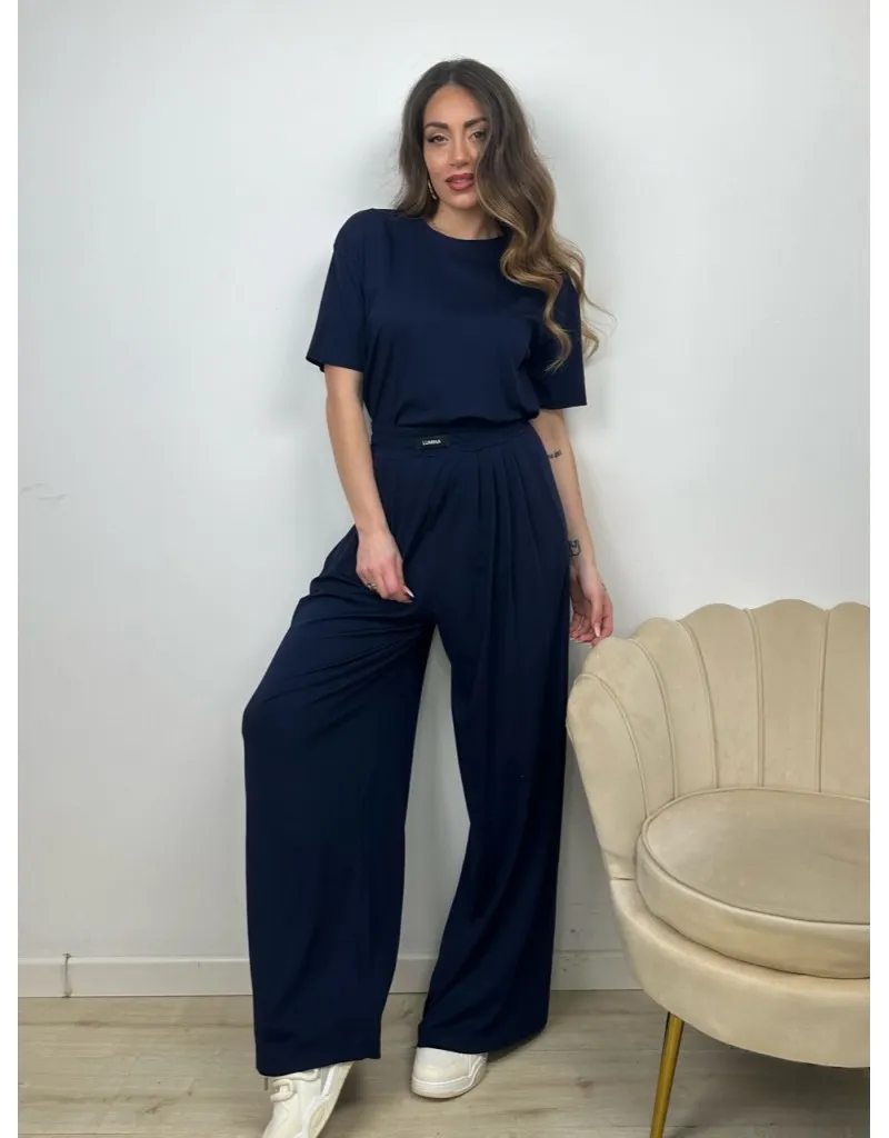 PANTALONI MORBIDI LUMINA BLU