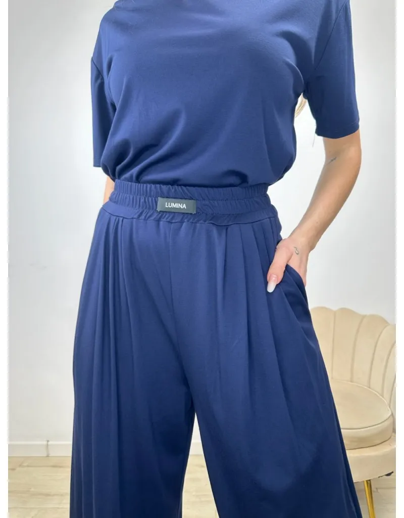 PANTALONI MORBIDI LUMINA BLU