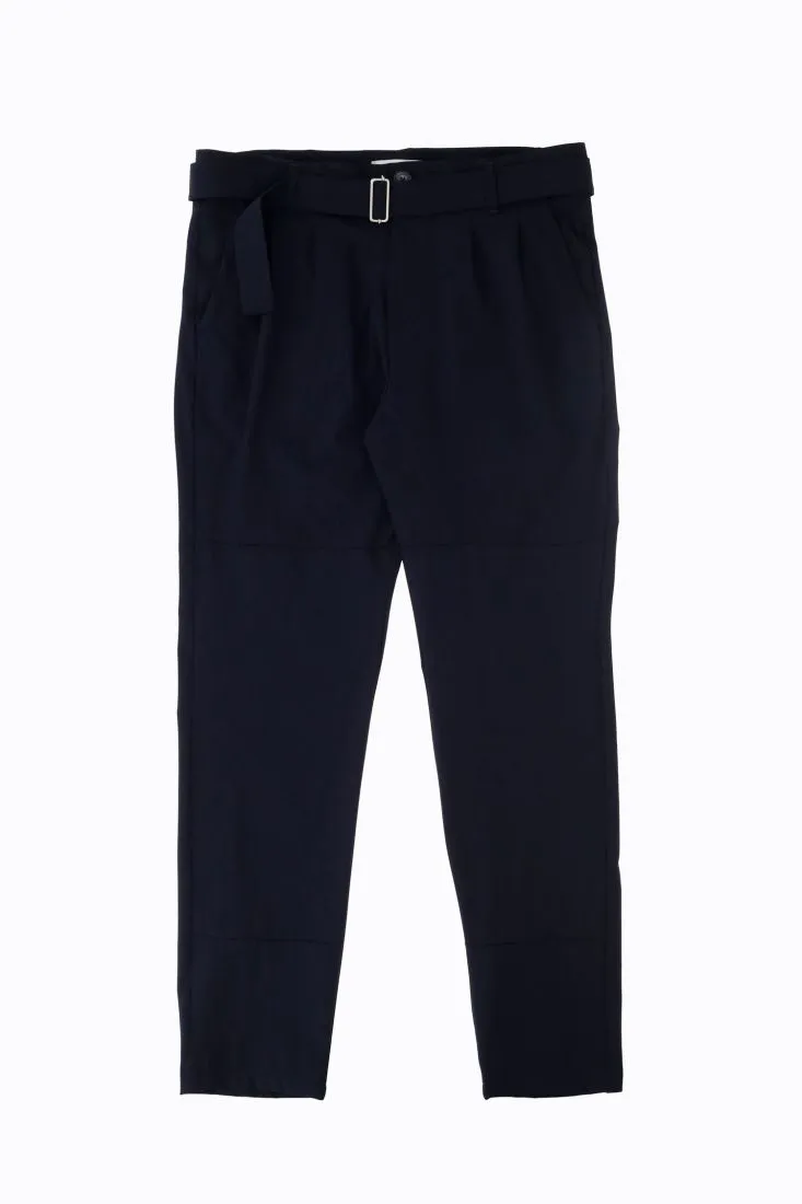 Pantaloni slim-fit monocolour con pinces e cintura