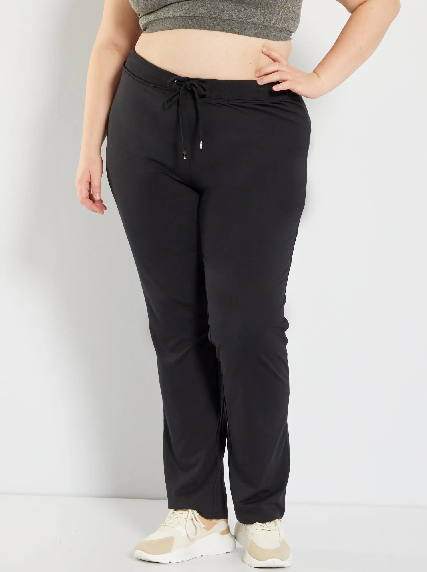 Pantaloni sportivi in tessuto jersey leggero - nero