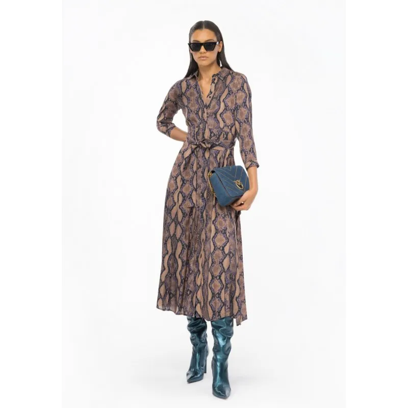 PINKO abito SUSHI chemisier snake