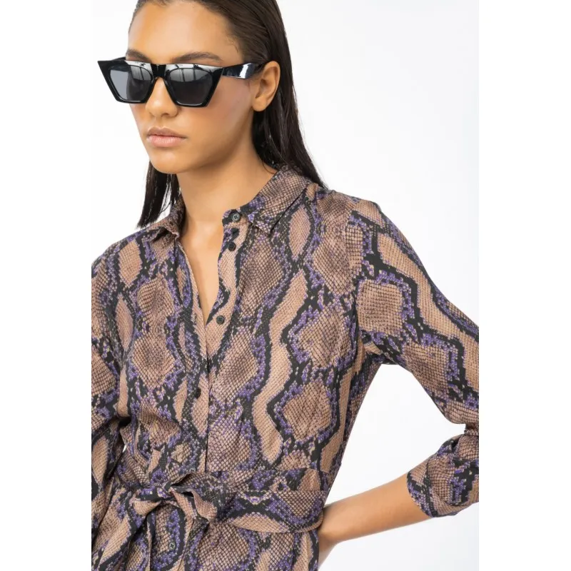 PINKO abito SUSHI chemisier snake