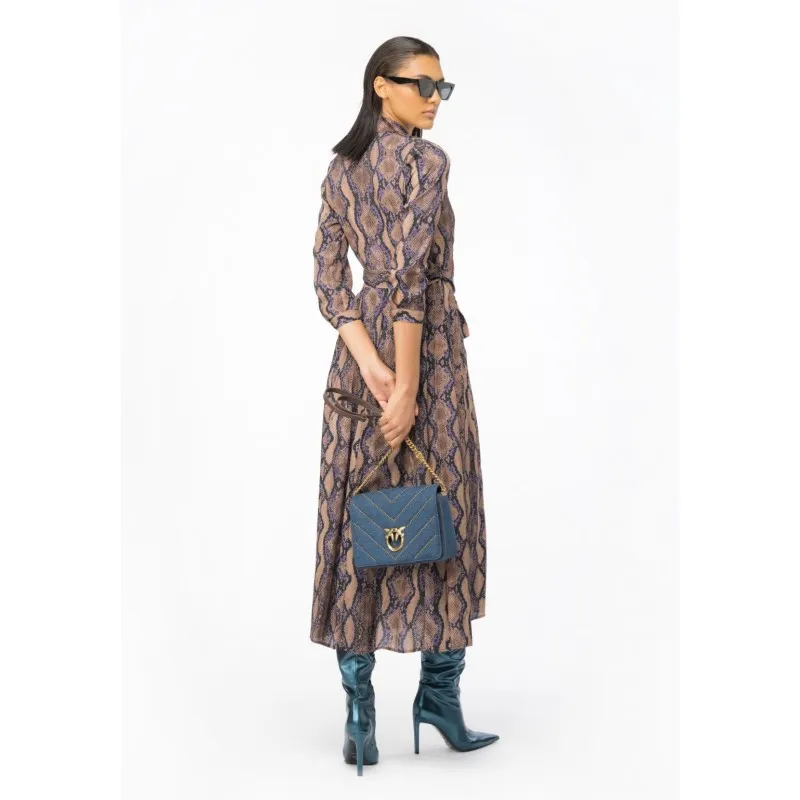 PINKO abito SUSHI chemisier snake