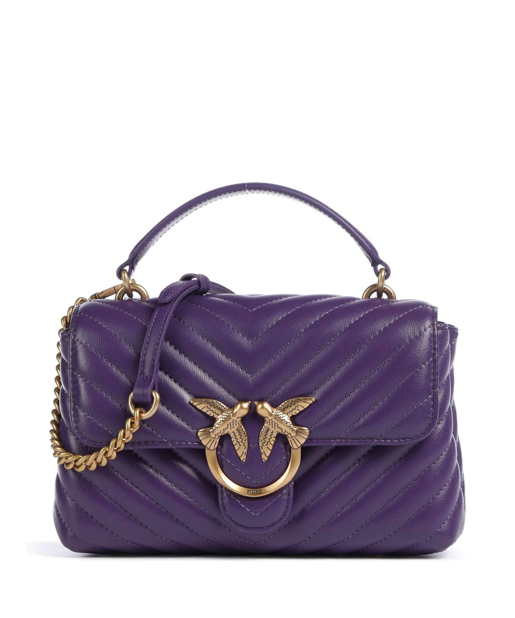  Pinko Love Lady Puff Mini Borsa a tracolla pelle di pecora prugna  