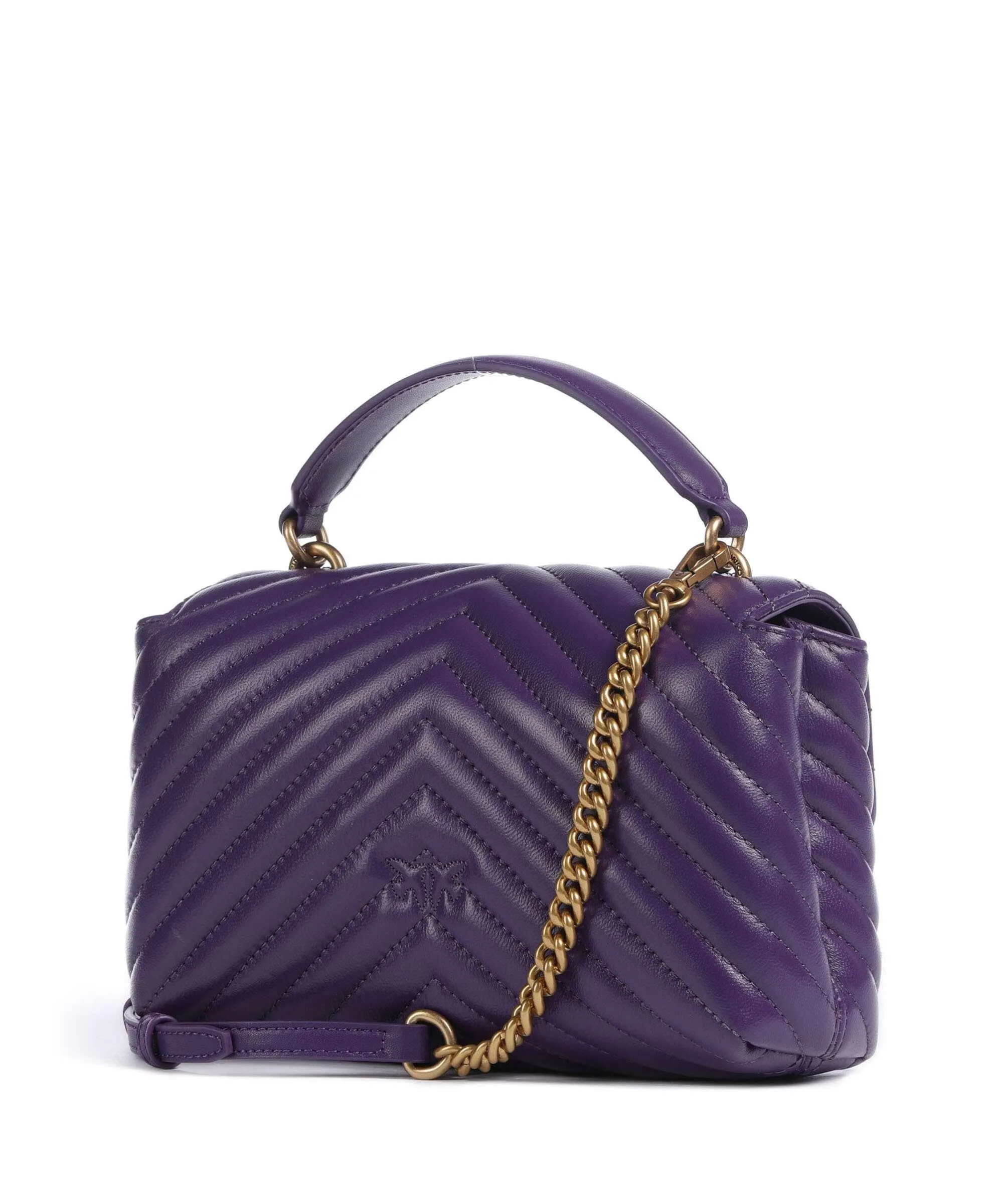  Pinko Love Lady Puff Mini Borsa a tracolla pelle di pecora prugna  
