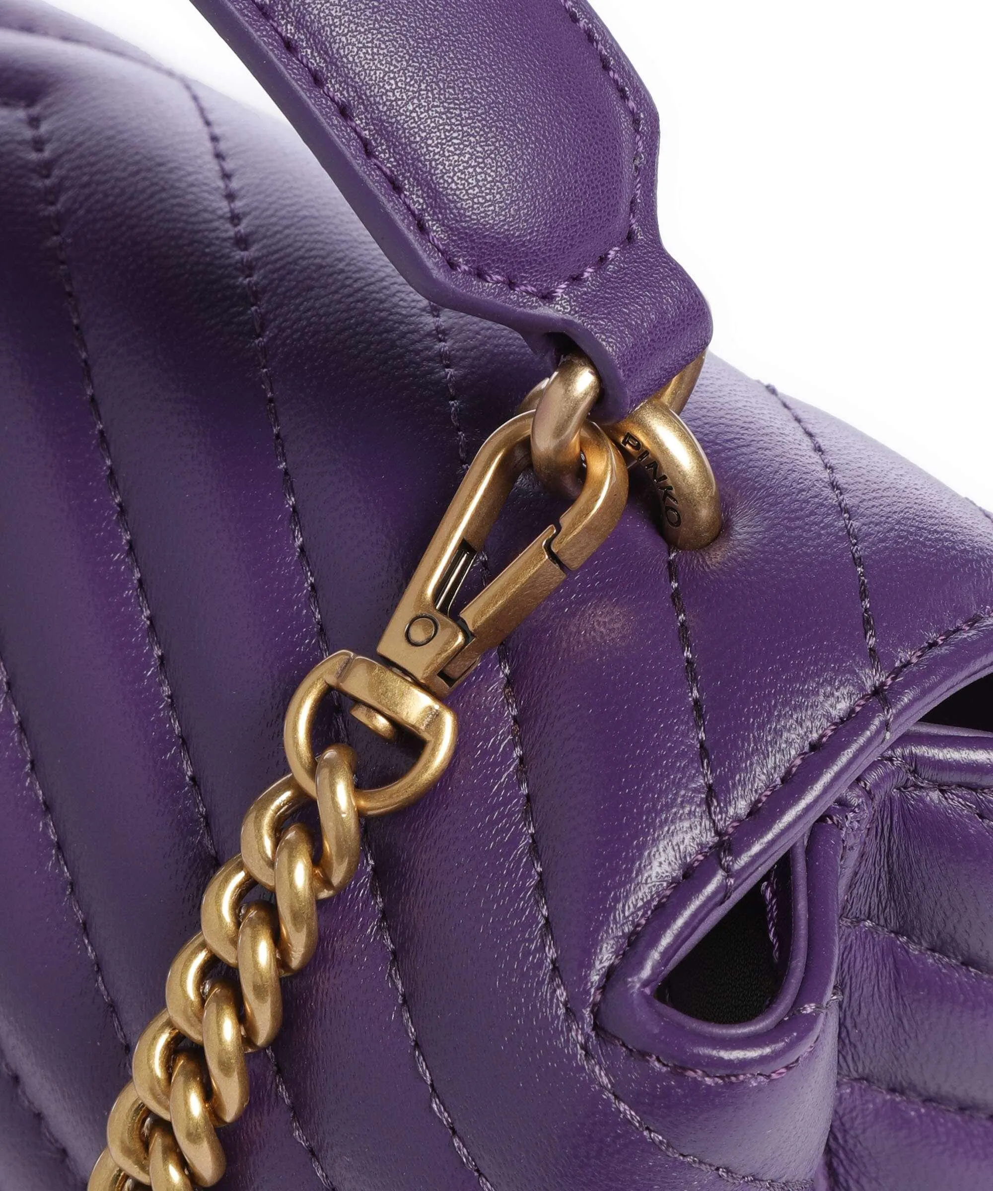  Pinko Love Lady Puff Mini Borsa a tracolla pelle di pecora prugna  