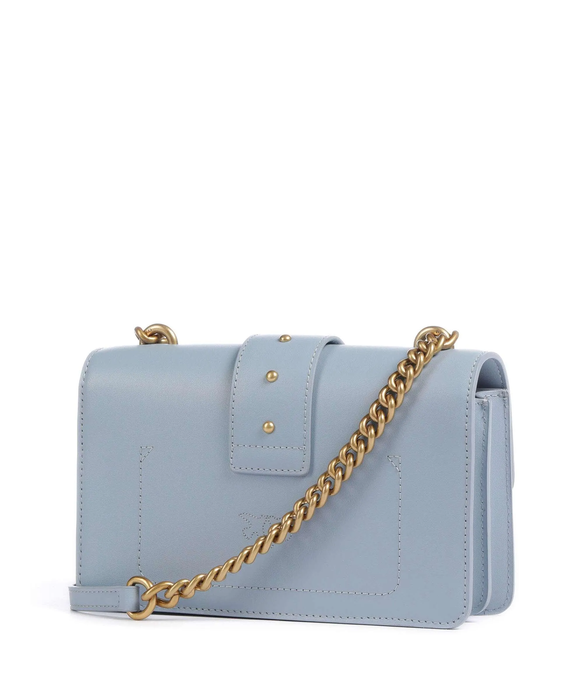  Pinko Love One Mini Borsa a tracolla pelle di vitello finemente grana blu chiaro  