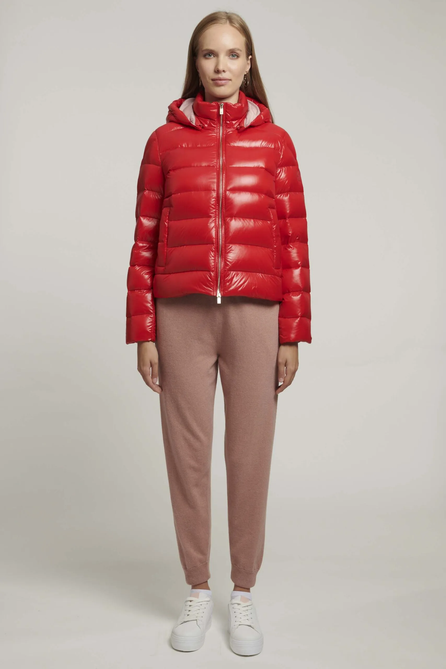 Piumino lucido rosso