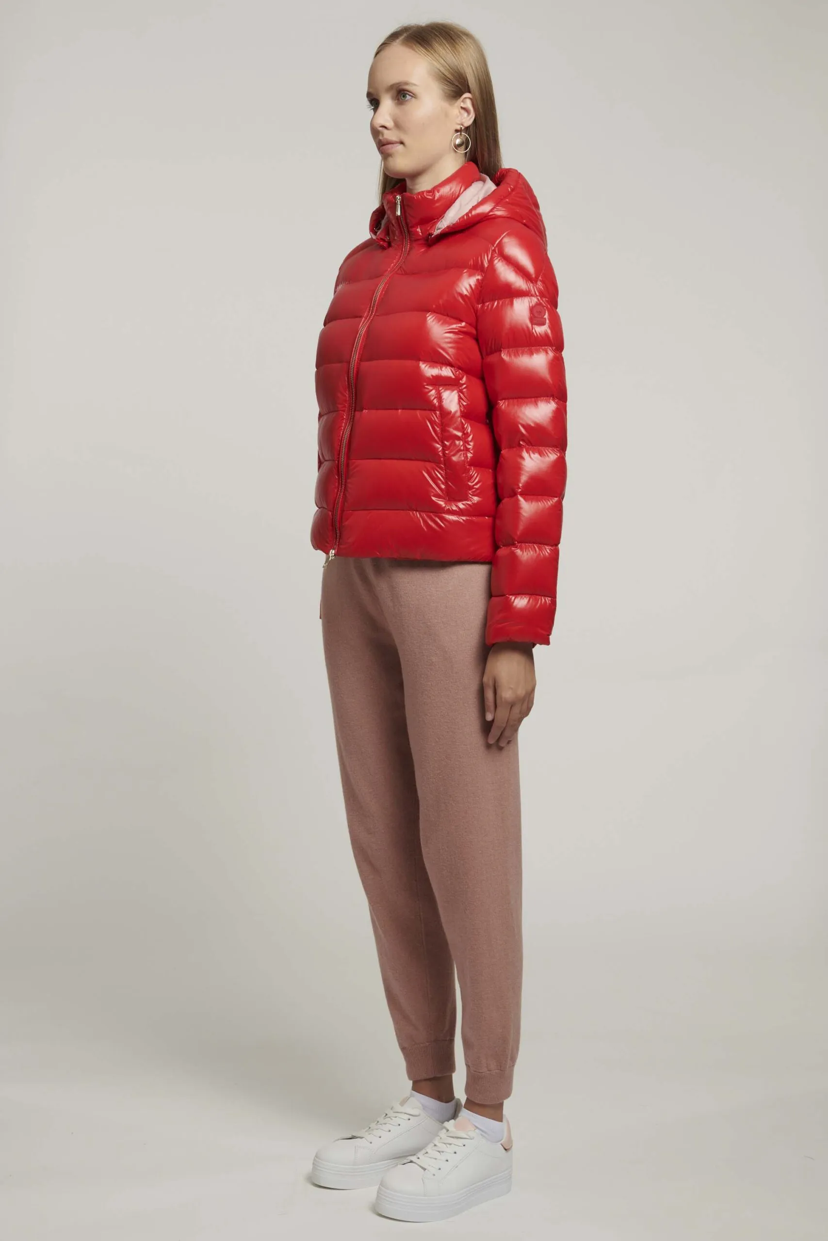 Piumino lucido rosso