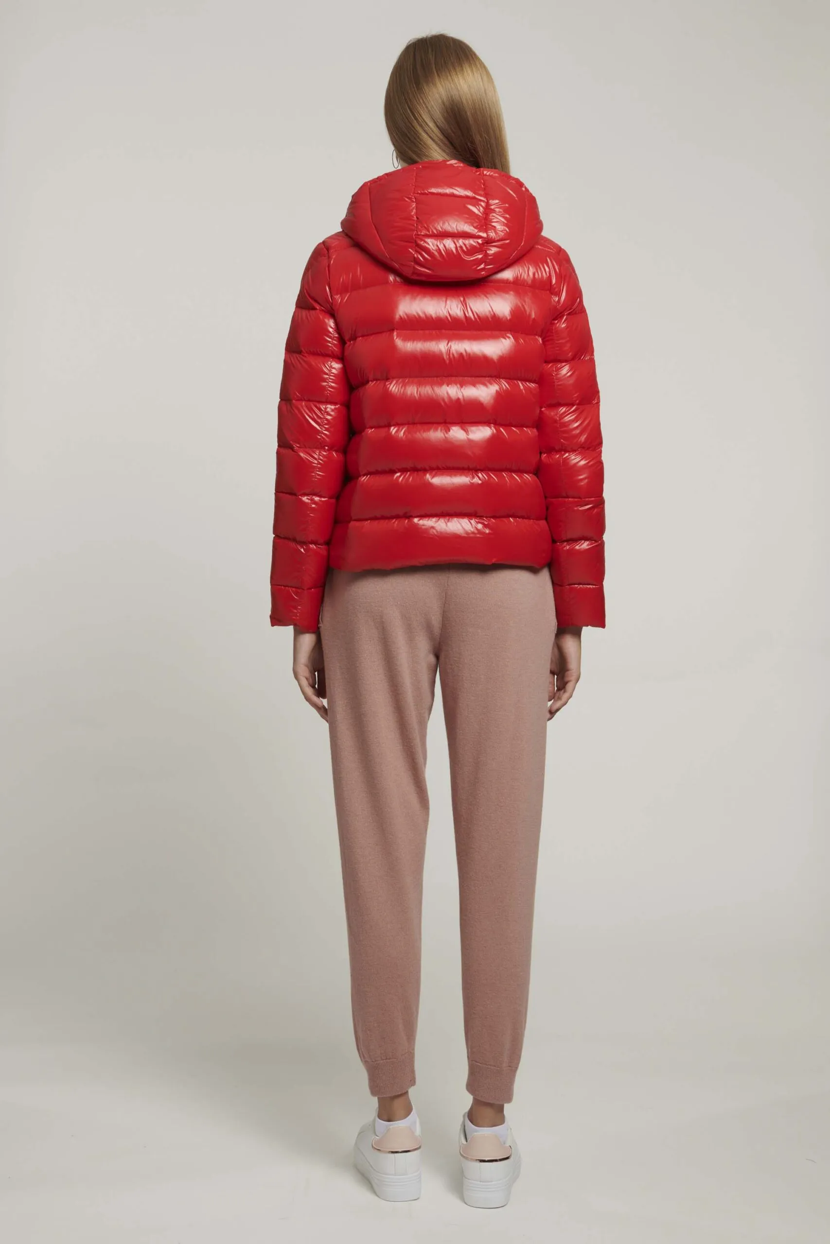 Piumino lucido rosso