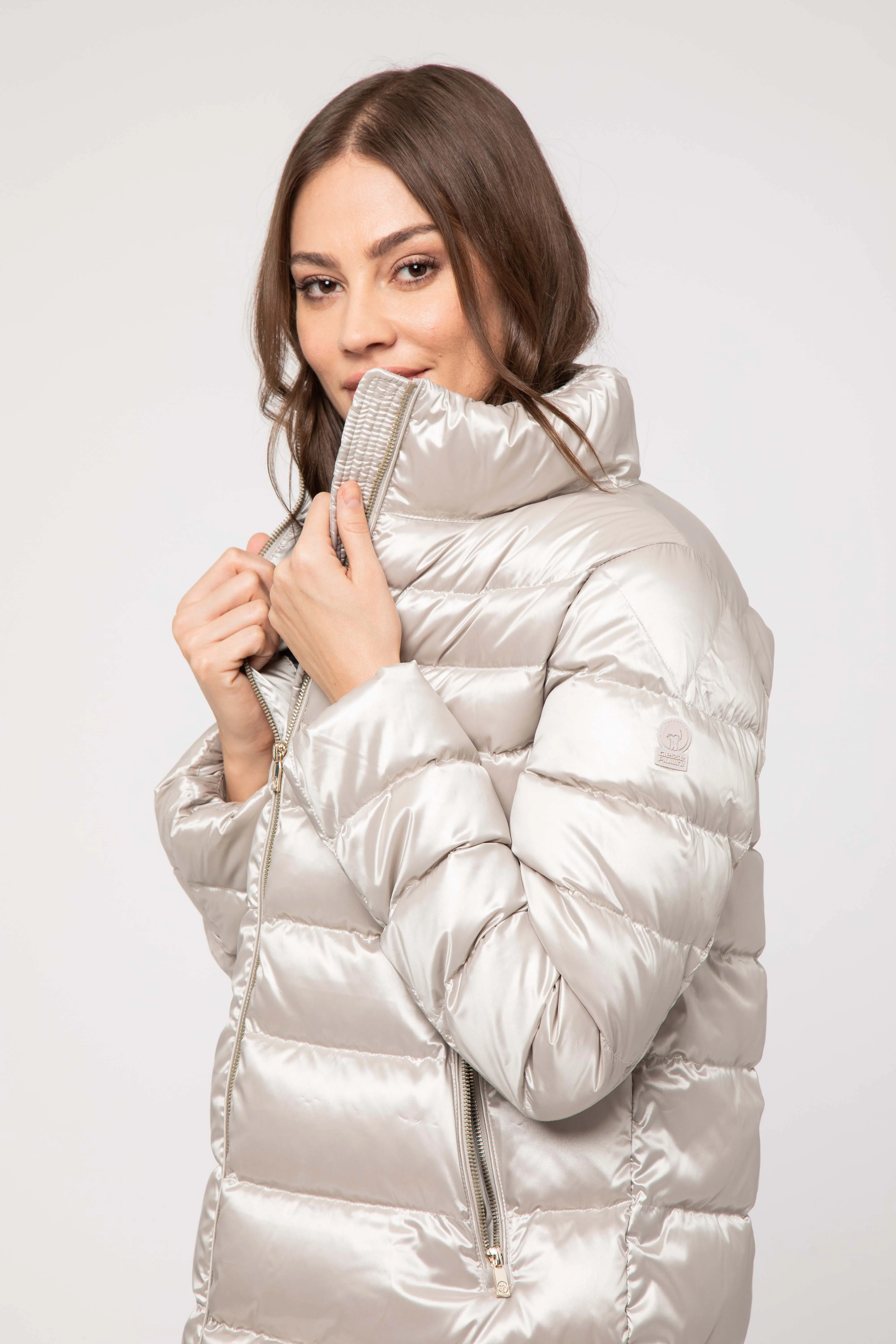Piumino lungo beige