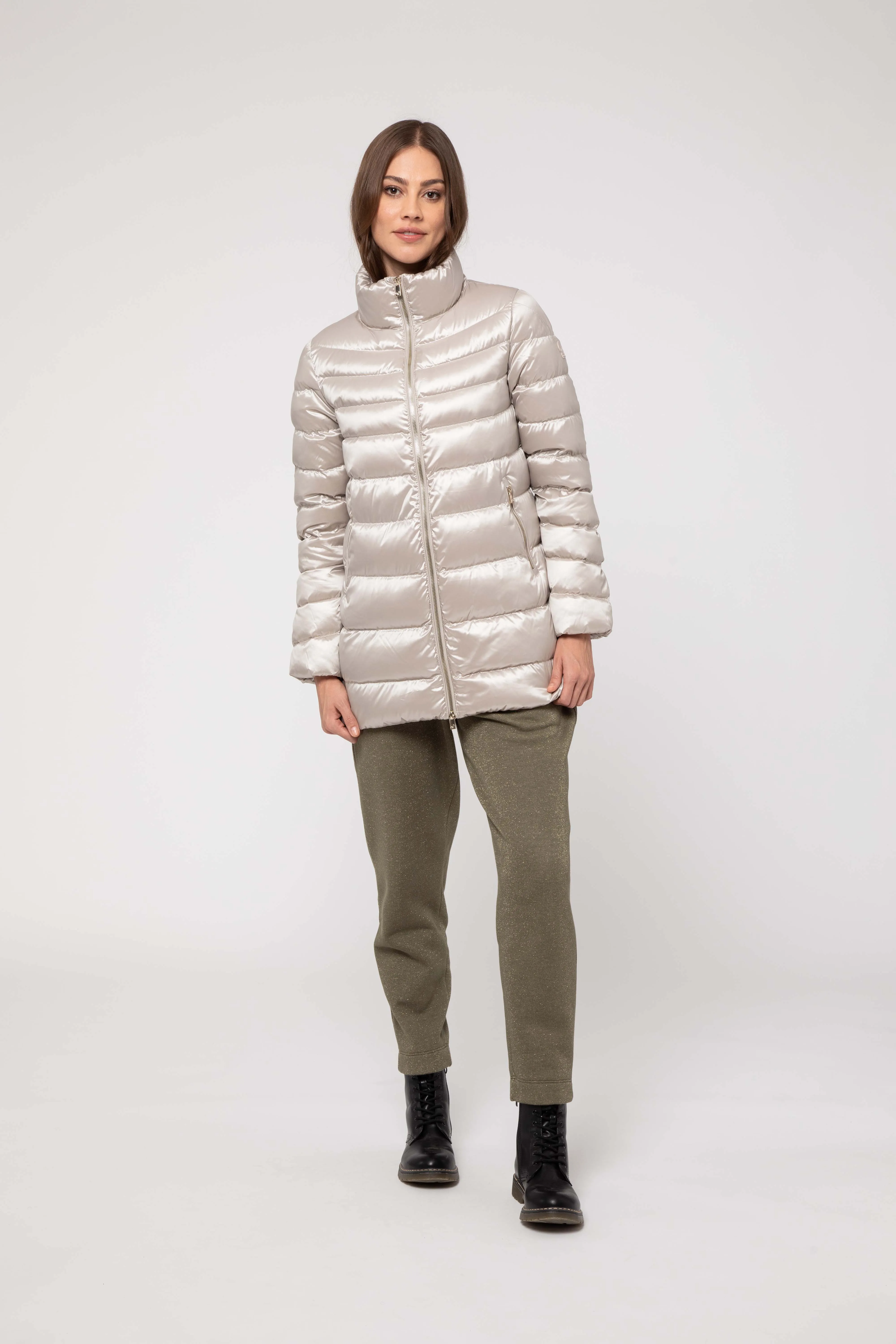 Piumino lungo beige