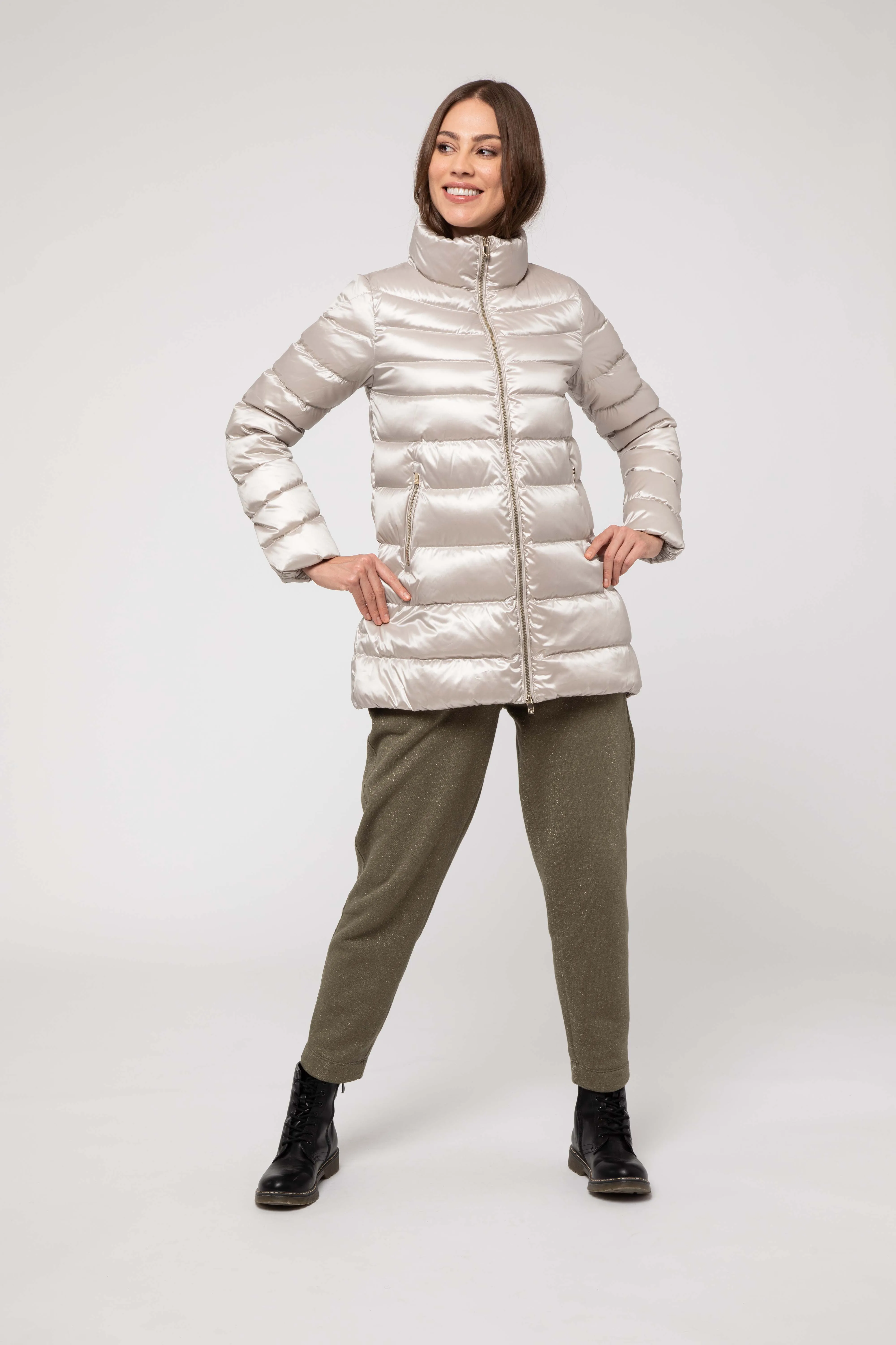 Piumino lungo beige