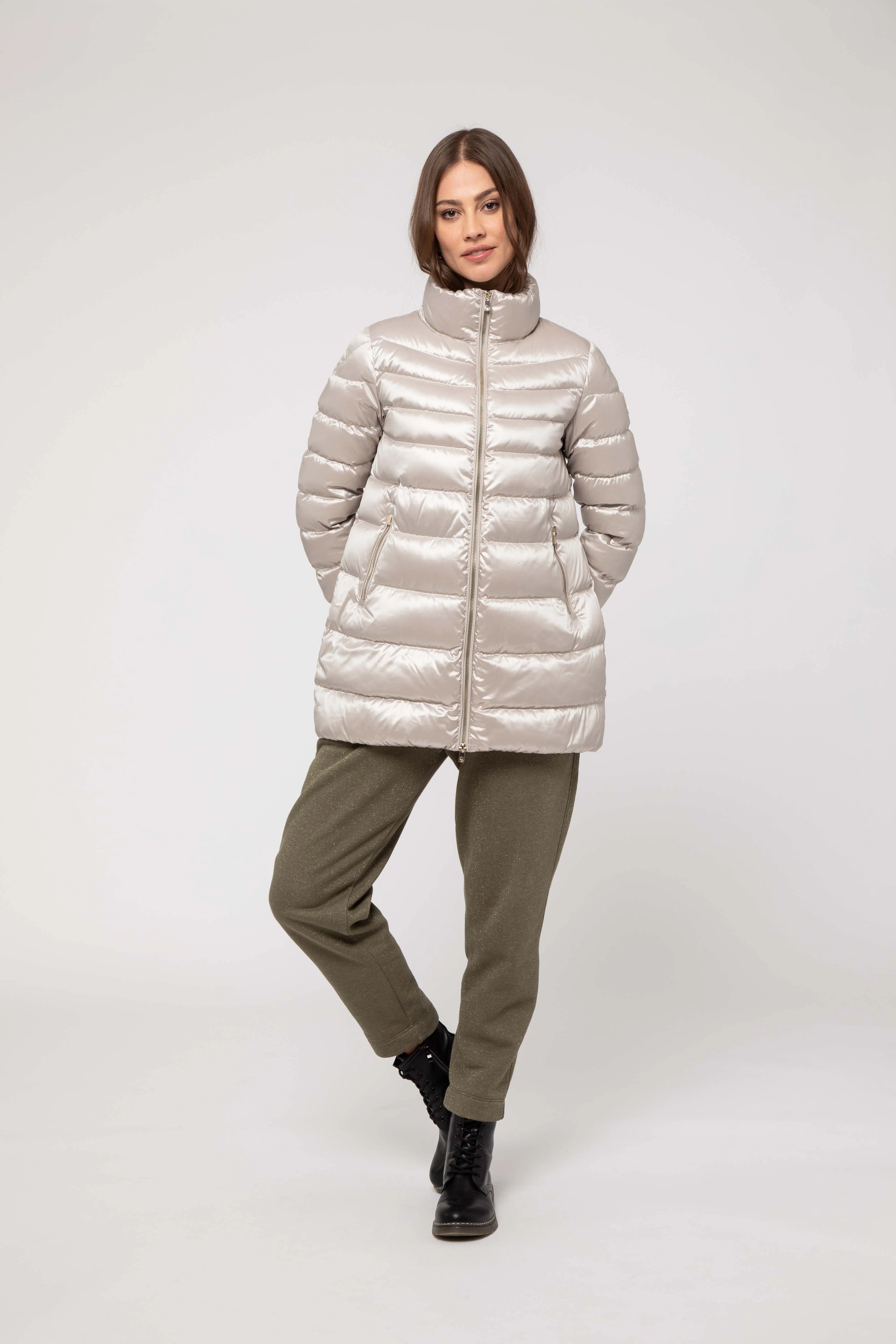 Piumino lungo beige