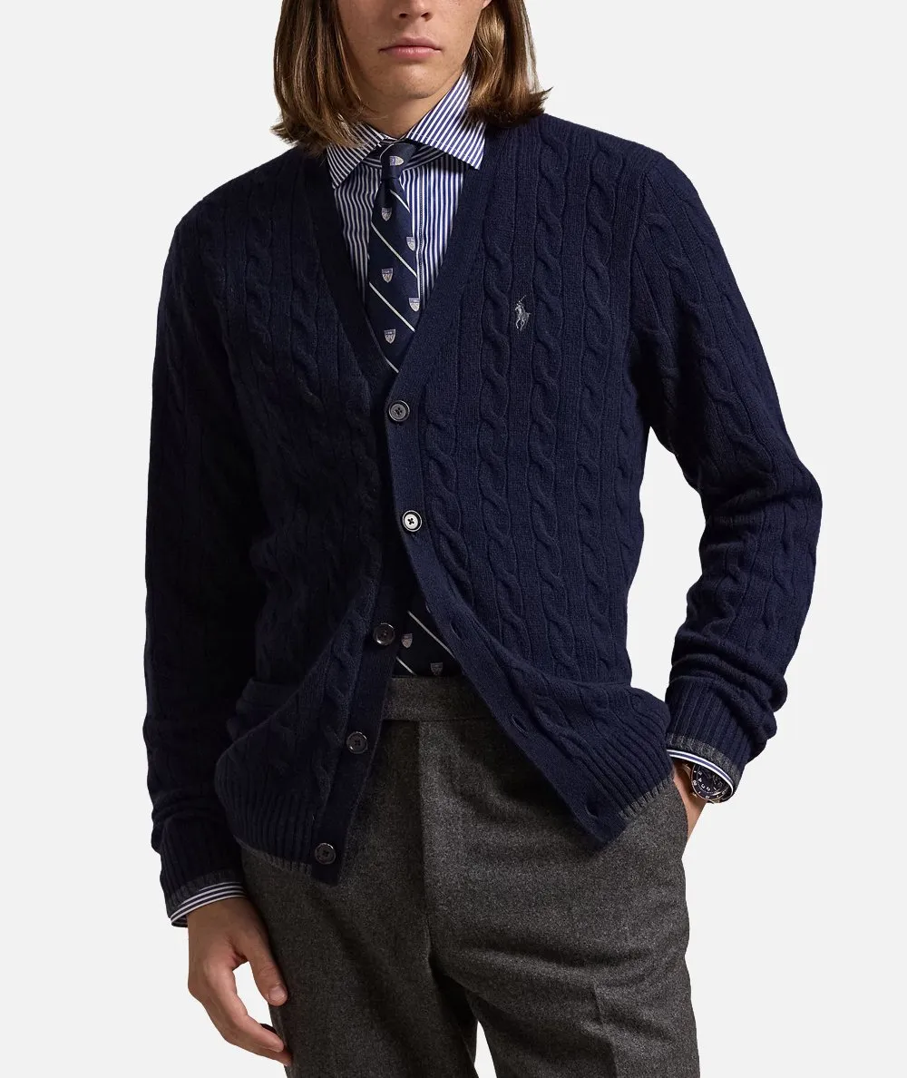 POLO RALPH LAUREN UOMO--Cardigan in lana e cashmere a trecce
