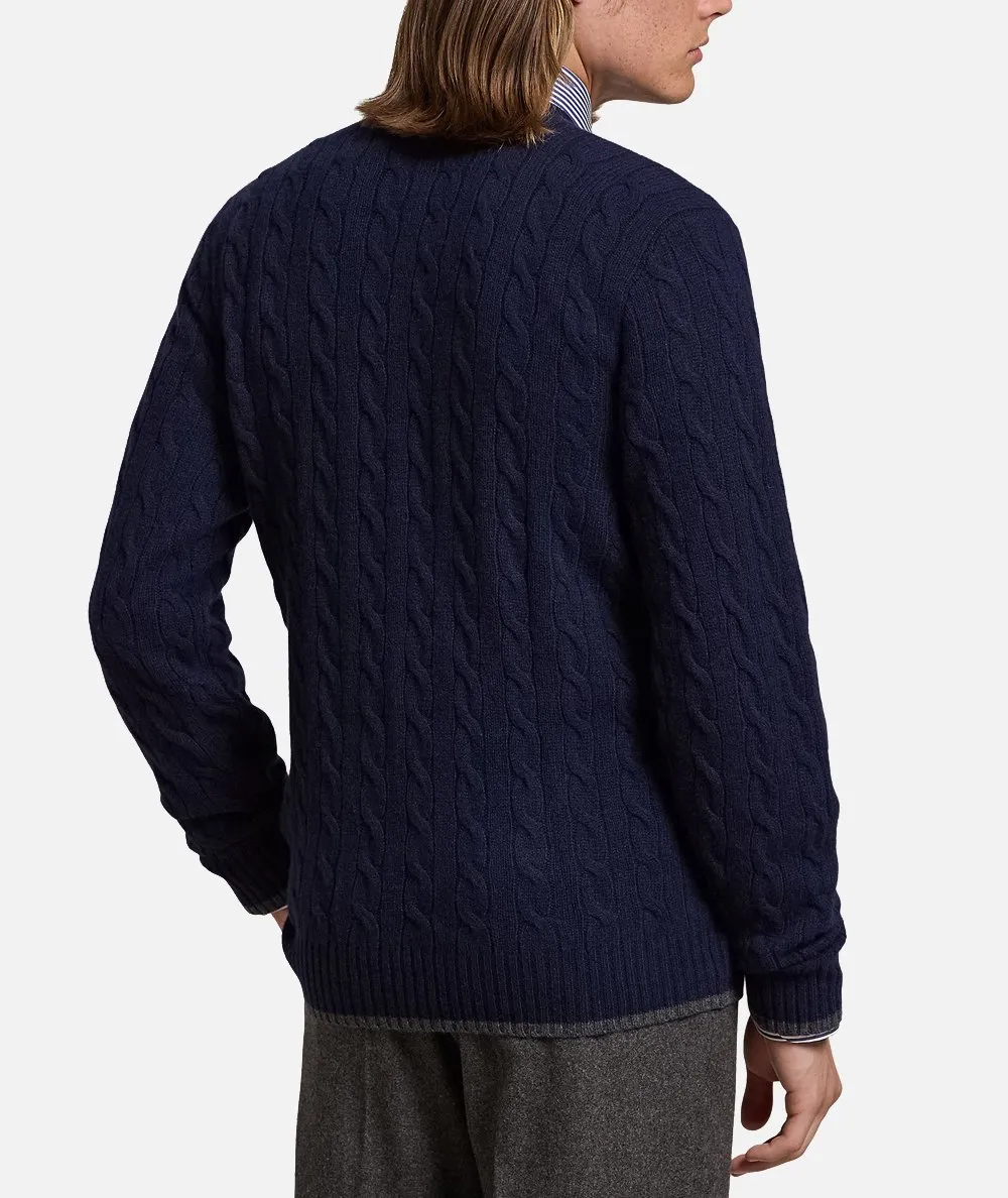 POLO RALPH LAUREN UOMO--Cardigan in lana e cashmere a trecce