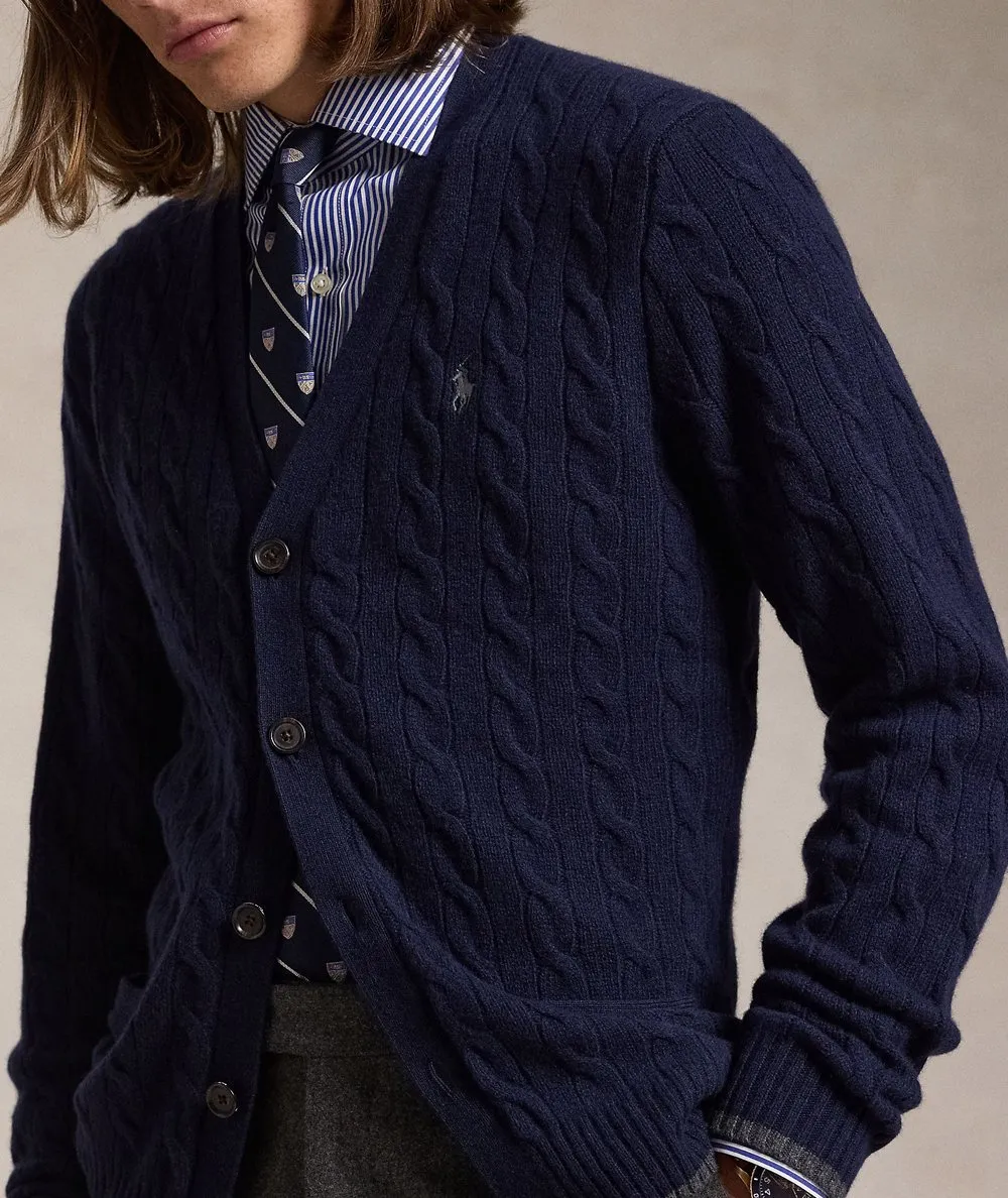 POLO RALPH LAUREN UOMO--Cardigan in lana e cashmere a trecce
